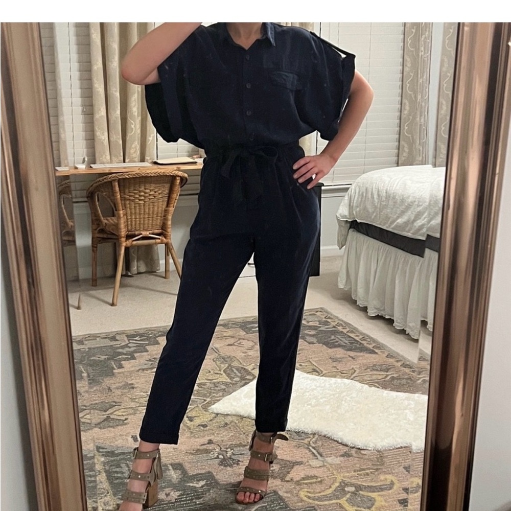 Young Fabulous and Broke Aviator navy blue jumpsuit with dolman sleeves - Picture 5 of 15